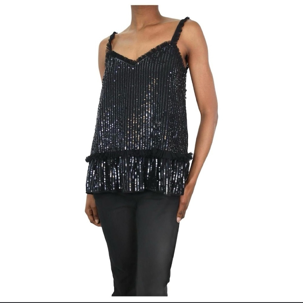 NWT Needle & Thread- Sequin Peplum Top. Size L